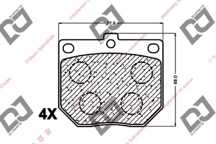 Комплект тормозных колодок DJ PARTS BP1352